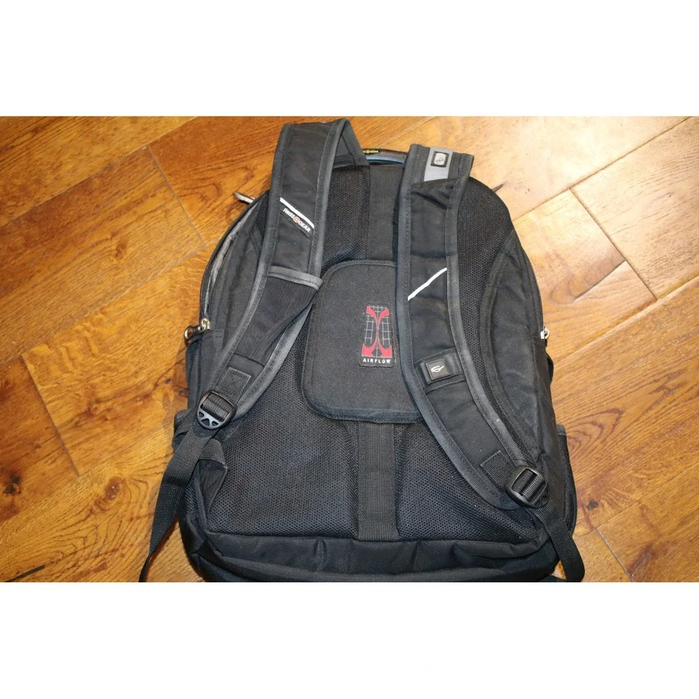 SwissGear Airflow Laptop Backpack Black Multi-Pocket Travel School Bag